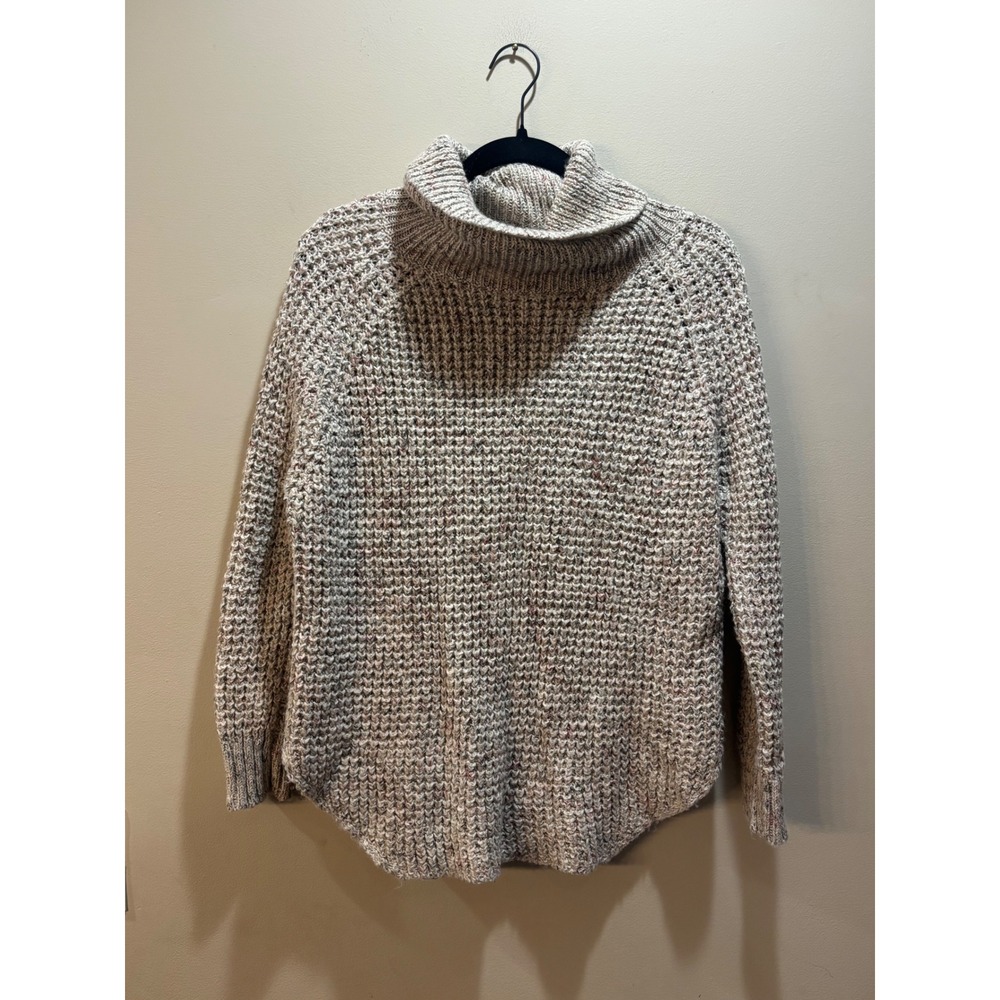 Free People XS Dylan Tweedy Oversized Knit Sweater Oatmeal Wool‎ Blend $128
